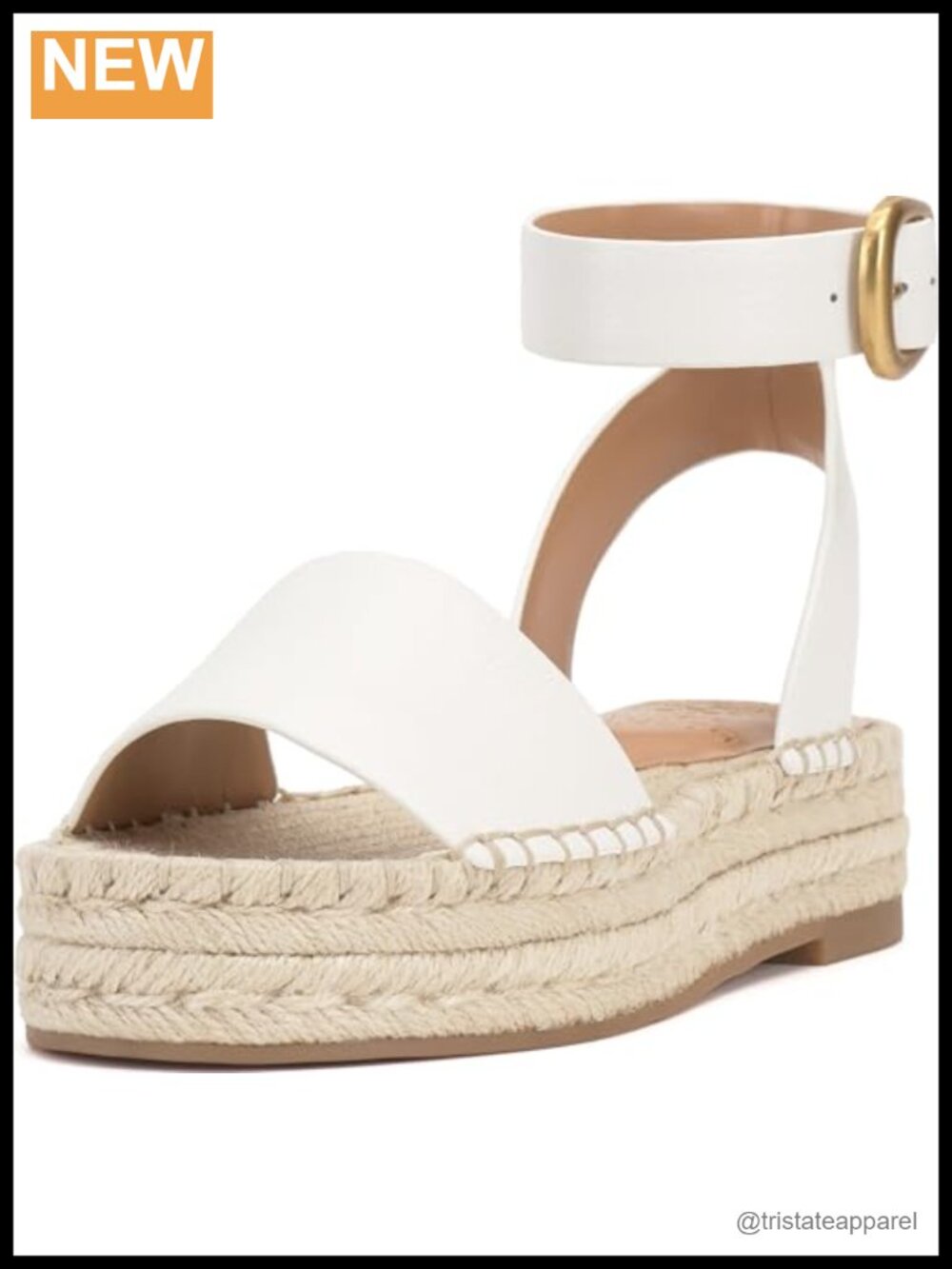 Vince Camuto Darna Leather Espadrille Platform Sandals Open Round Toe Ankle
